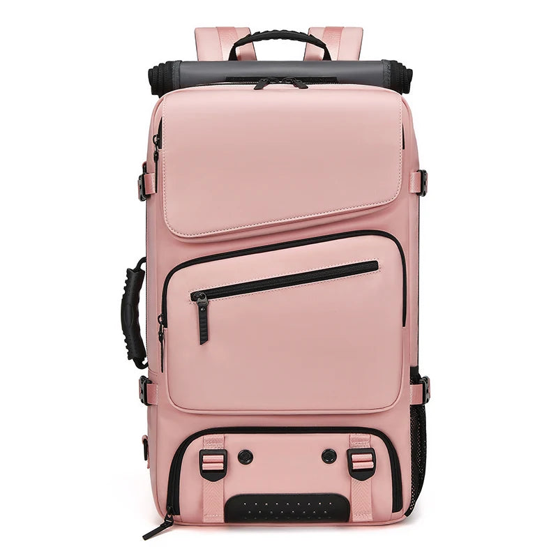 Mingao 221020 Expandable Anti-Theft USB Travel Backpack - Pink 290 Nylon