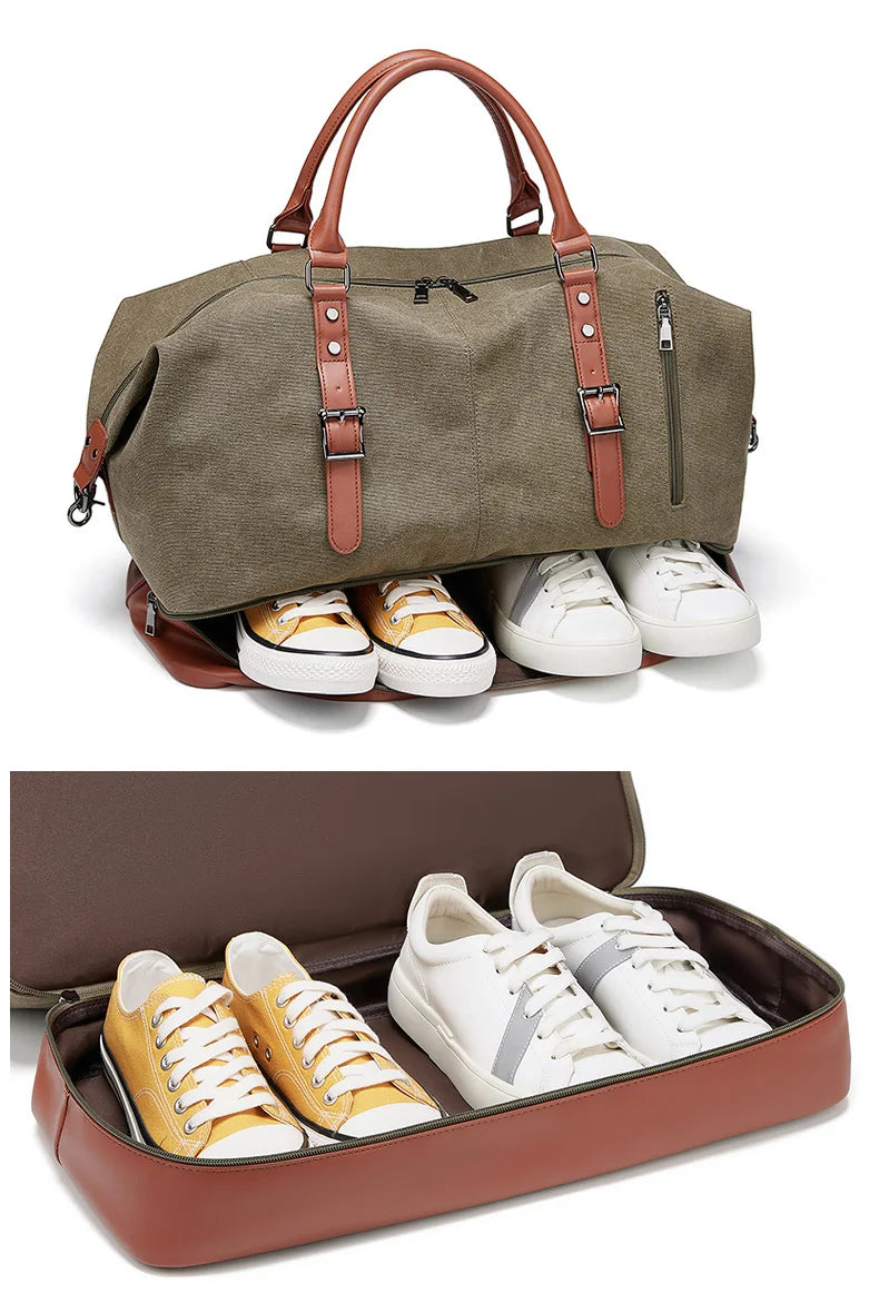 Mingao 402 Vintage Canvas Travel Duffle Bag - detail 3