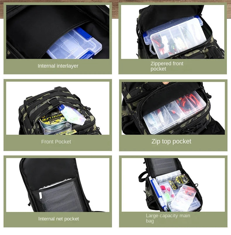 Hong BM-24M615 Multifunctional Waterproof Camo Fishing Shoulder Bag