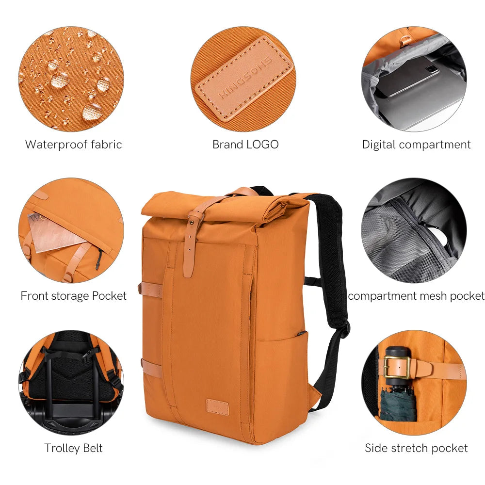 Kingsons anti-theft travel backpack — side detail