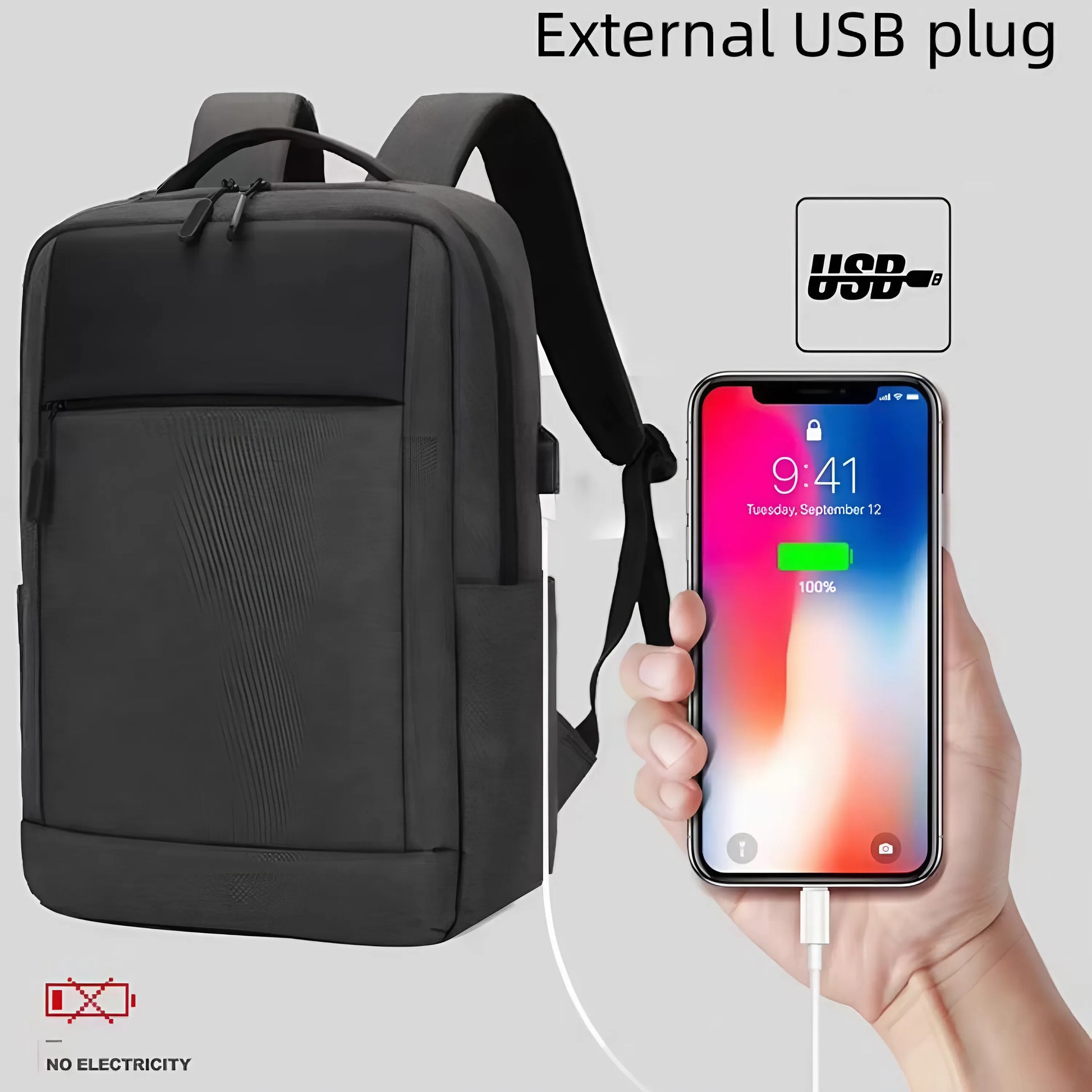 USB laptop backpack color options