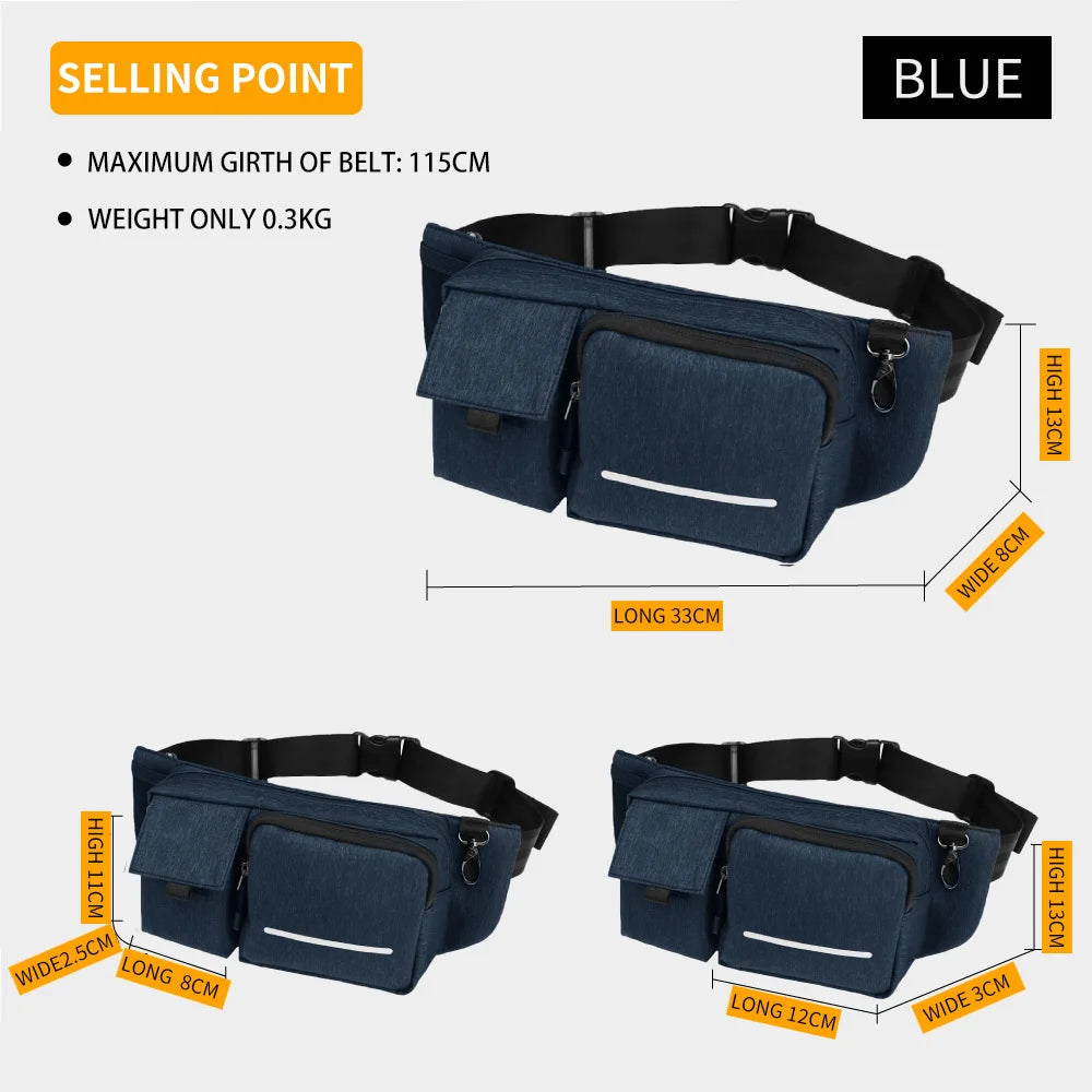 Mingao 1335 Waterproof Sports Waist Bag - Blue
