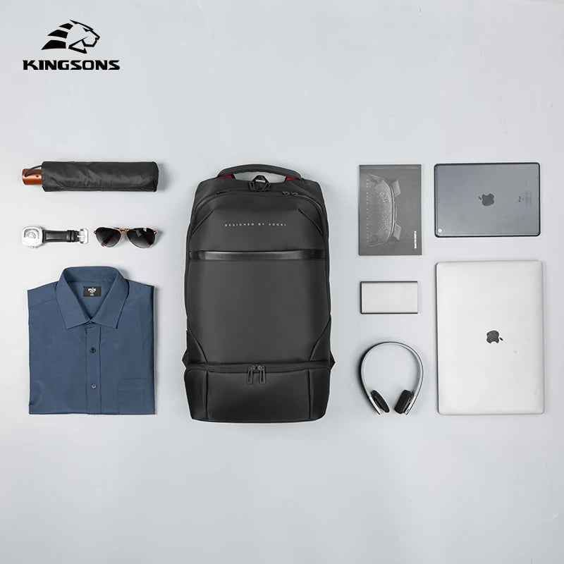 Kingsons USB charging travel backpack — interior compartment