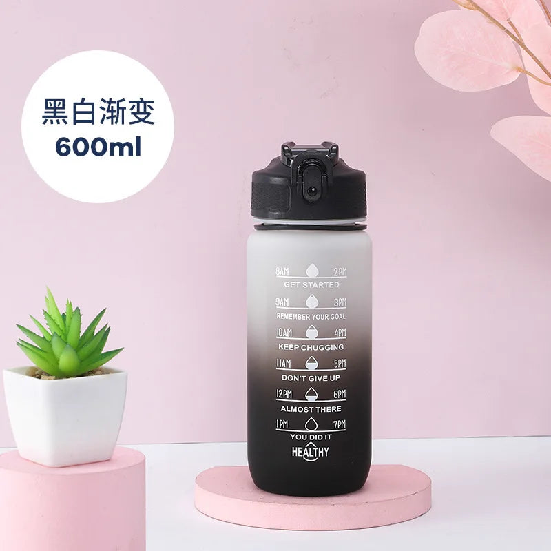600ml Motivational Sports Water Bottle – BPA-Free – 12