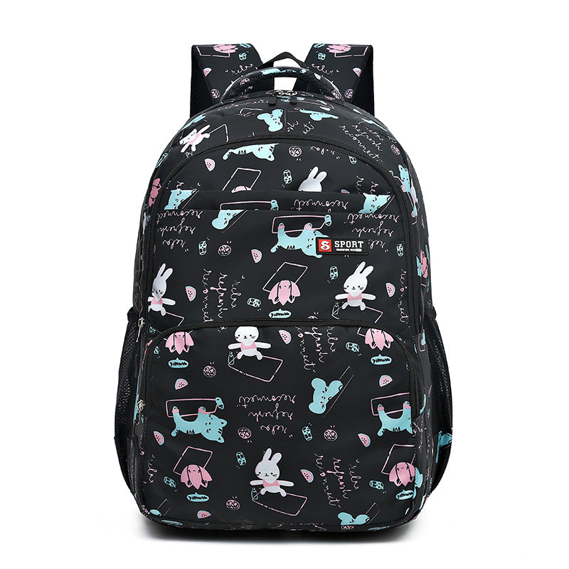 Cute Rabbit & Animal Pattern Kids Backpack - Black - Crocus BP6694 Senjia