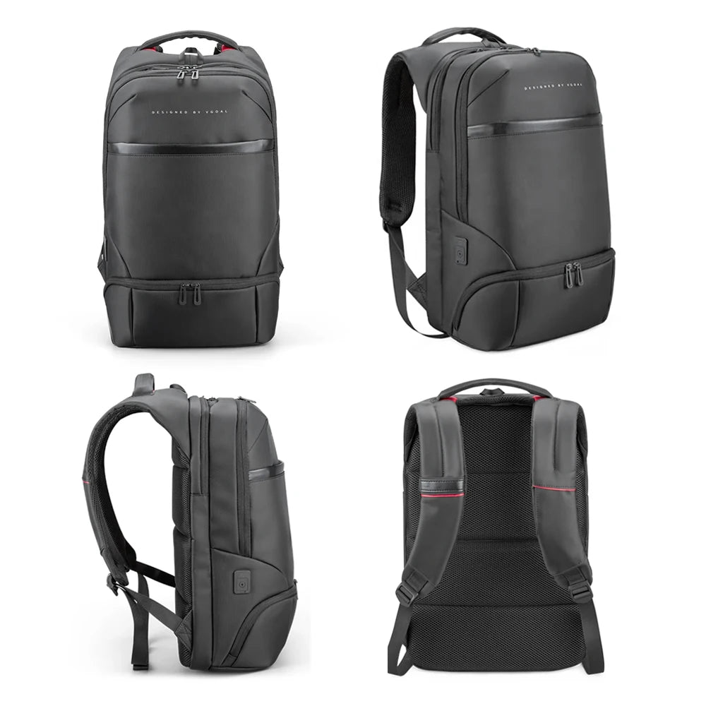 Kingsons USB charging travel backpack — front view