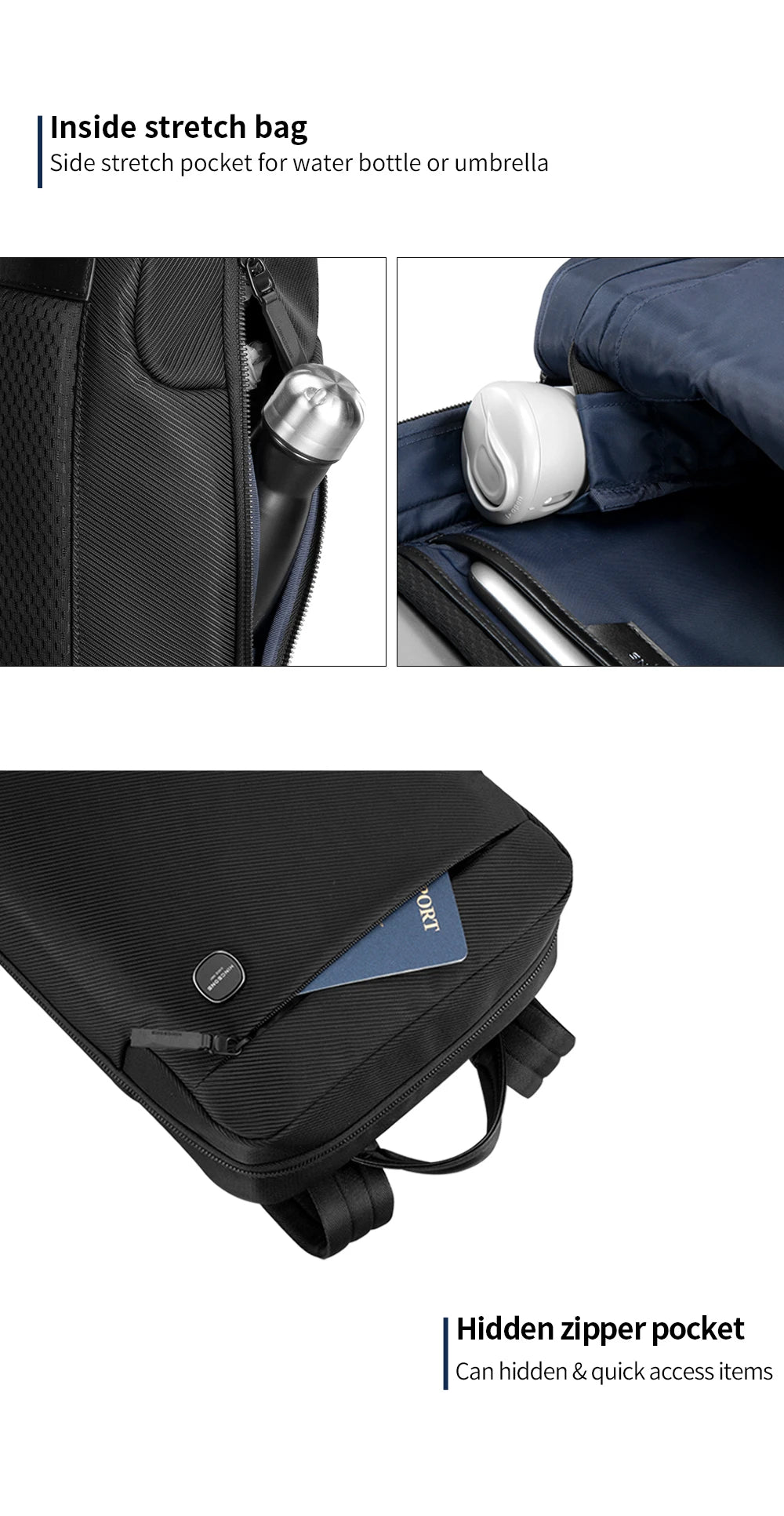 Kingsons KS3265W 14" USB Business Laptop Backpack