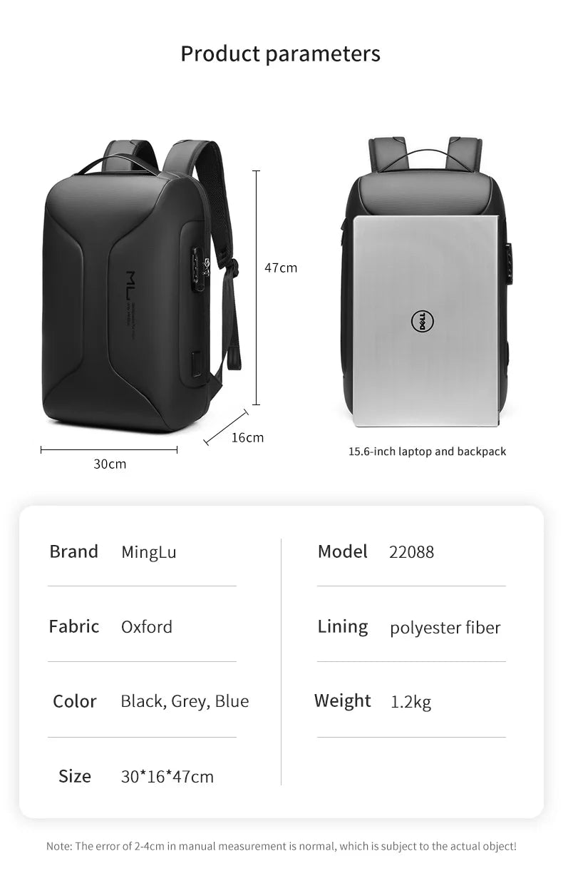 Mingao 22088 Anti-Theft USB 15" Laptop Backpack - detail 1