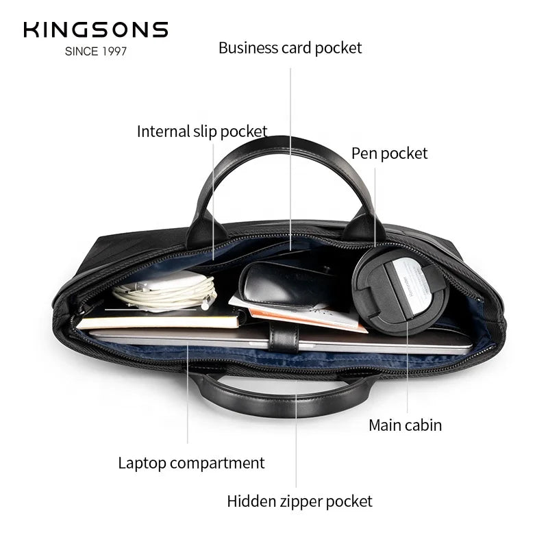 Kingsons Custom Laptop Tote Bag with Trolley Sleeve