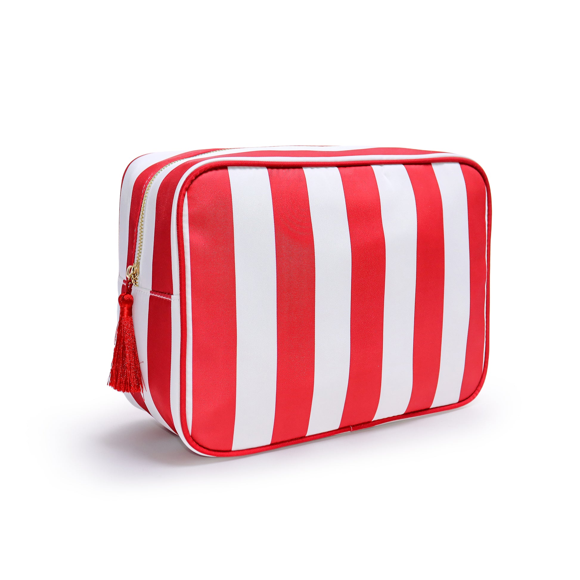 Backper Alcyone XL Striped Mahjong & Cosmetic Pouch — Red