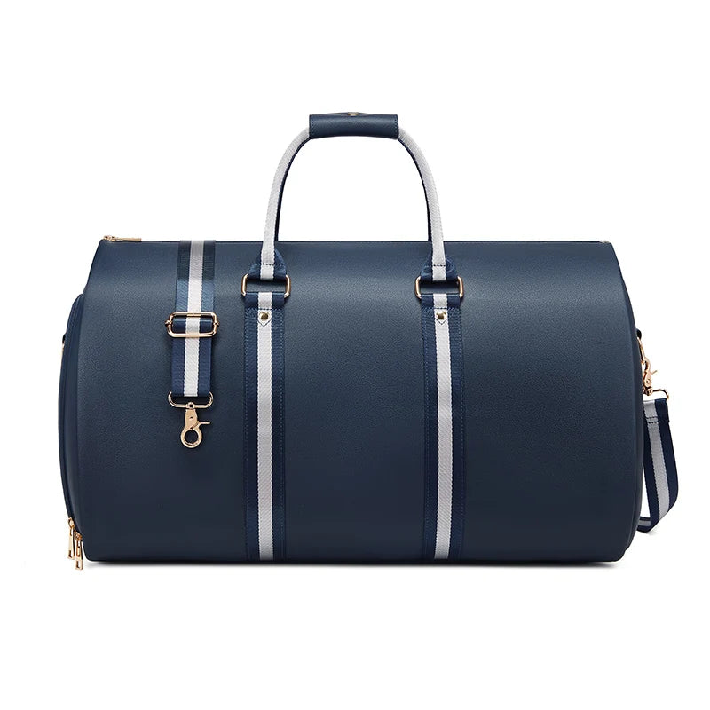Mingao 233027 Waterproof PU Leather Garment Duffle Bag - Blue