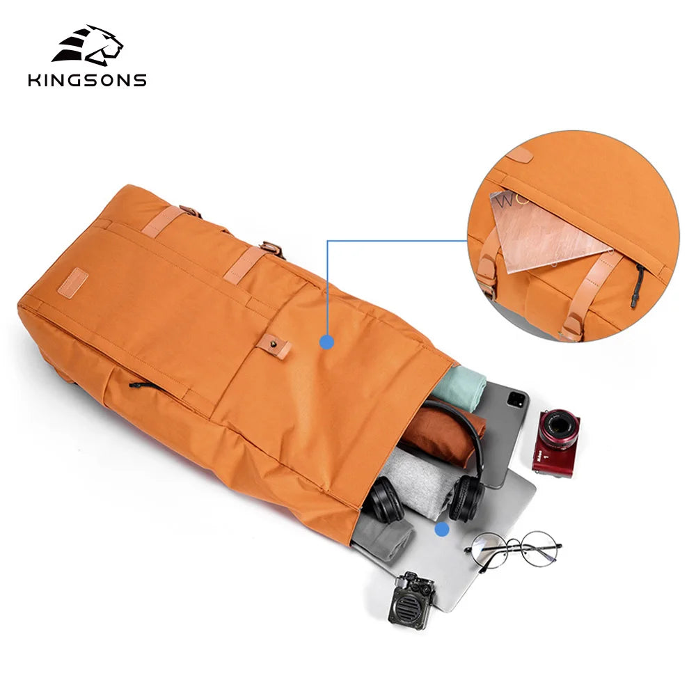 Kingsons anti-theft travel backpack — back panel