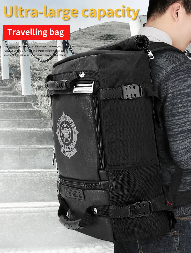 Mingao 201 USB Waterproof PU Travel Laptop Backpack - detail 1