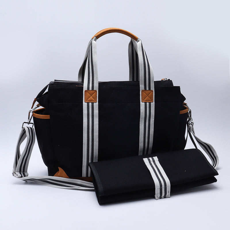 Backper Grus Waterproof Canvas Mommy Diaper Bag — Black