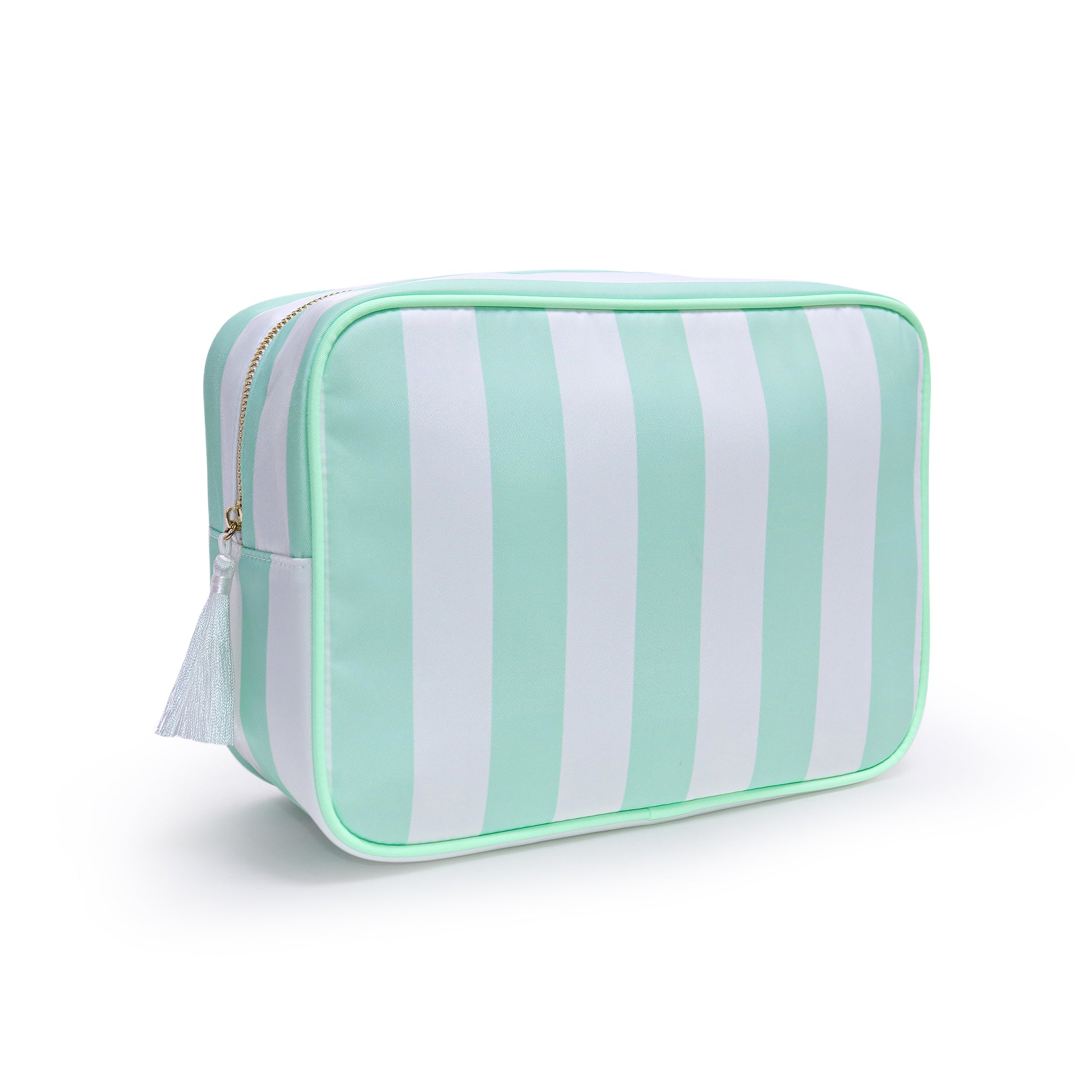 Backper Alcyone XL Striped Mahjong & Cosmetic Pouch — Mint