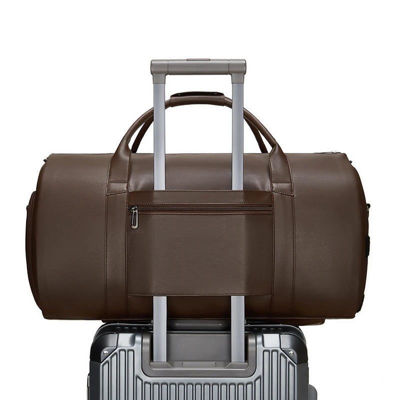 Mingao 2408 PU Leather Weekender Duffle Bag with Shoe Compartment - 5