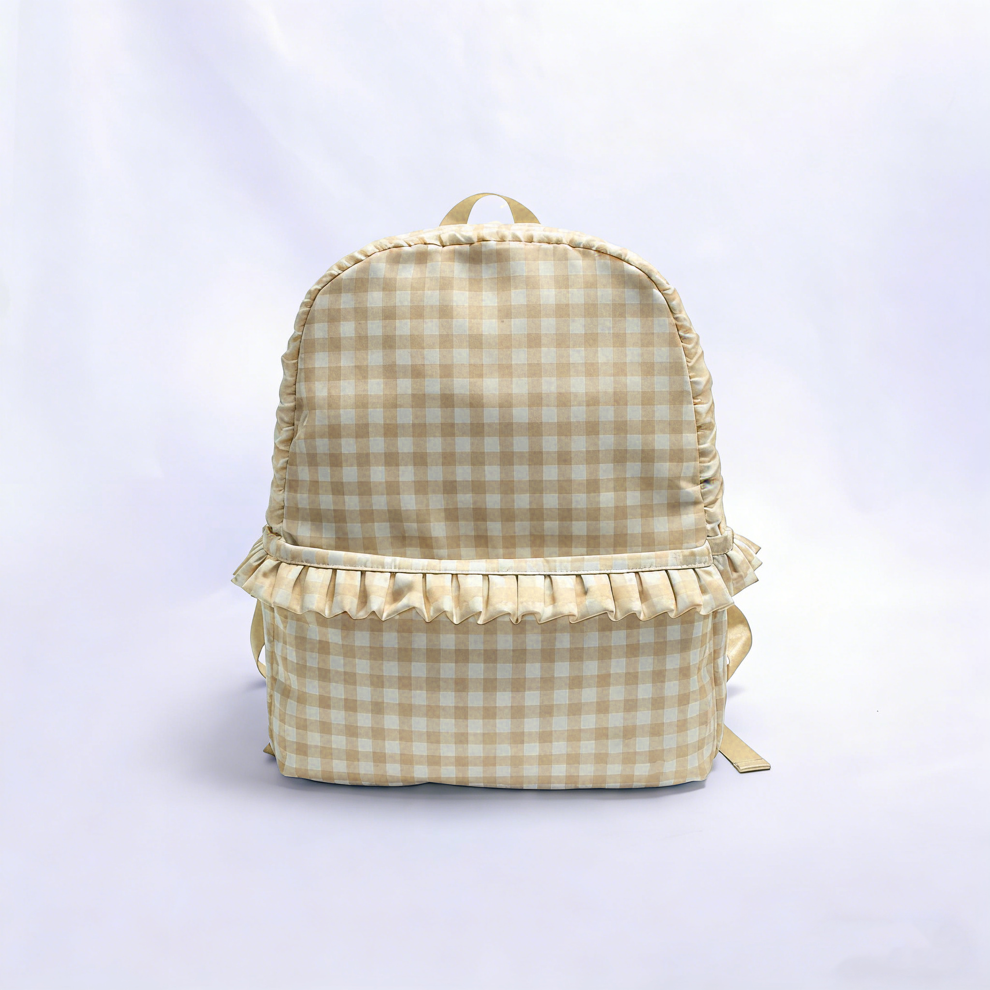 Backper Cygnus Gingham Ruffle Nylon Backpack — Yellow Gingham