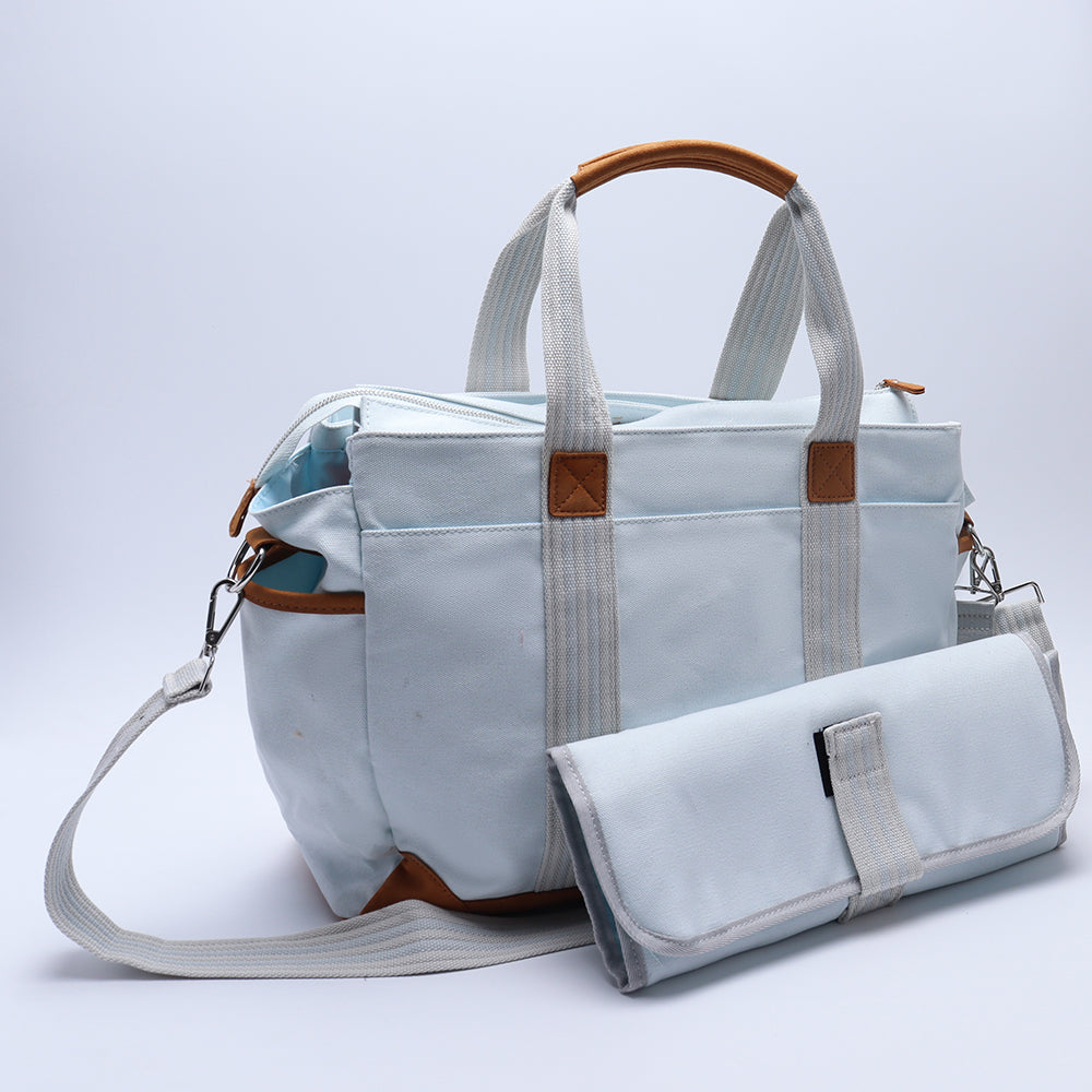 Backper Grus Waterproof Canvas Mommy Diaper Bag — Light Blue