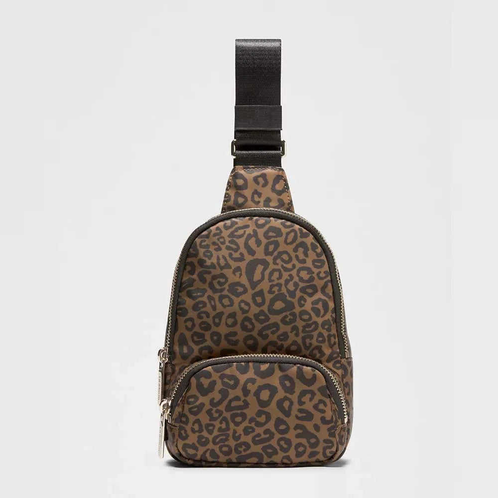 Backper Meissa Letter-Print Waist Bag — Leopard