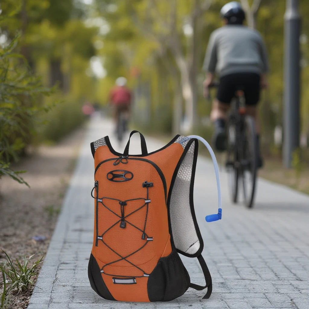 Ultra-light hydration cycling backpack front view