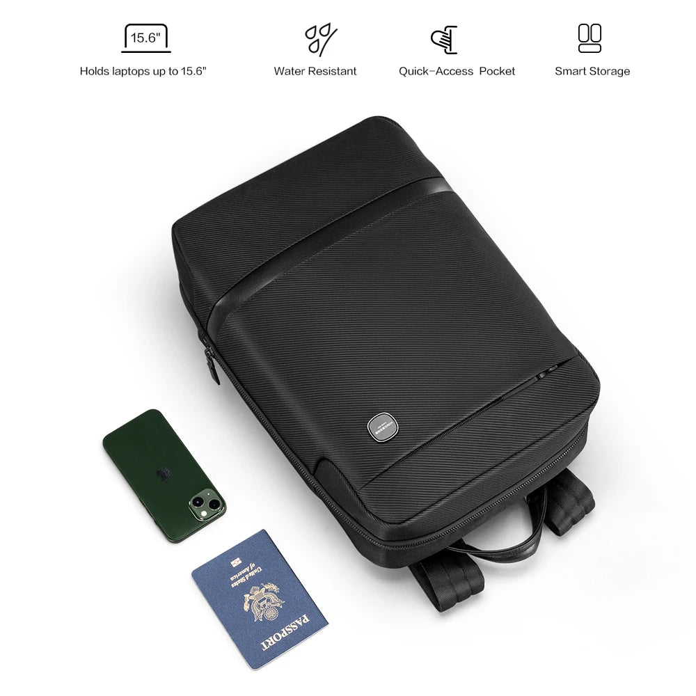 Kingsons men's USB charging business backpack — interior compartment