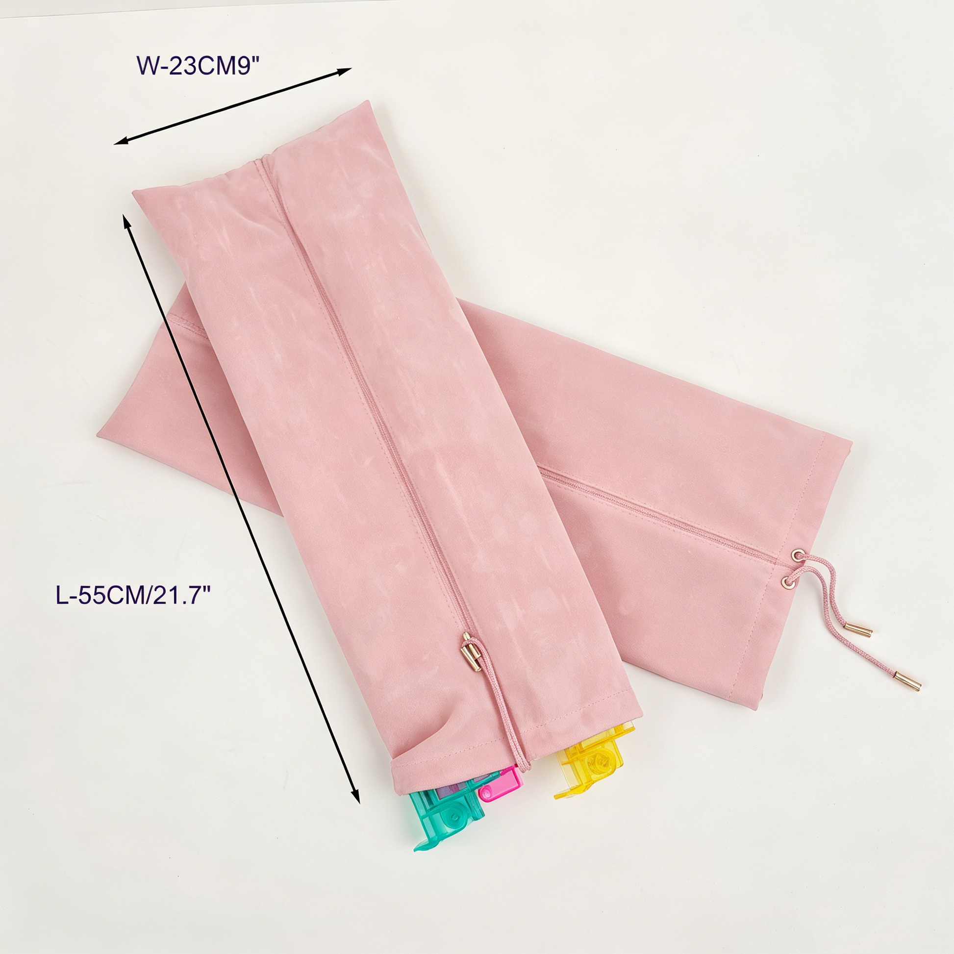 Backper Lynx Velvet Drawstring Mahjong Rack Carry Bag — Pink