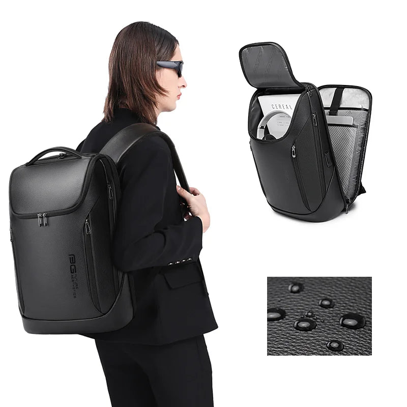 Backper Helix Anti-Theft PU Leather Backpack — lifestyle shot