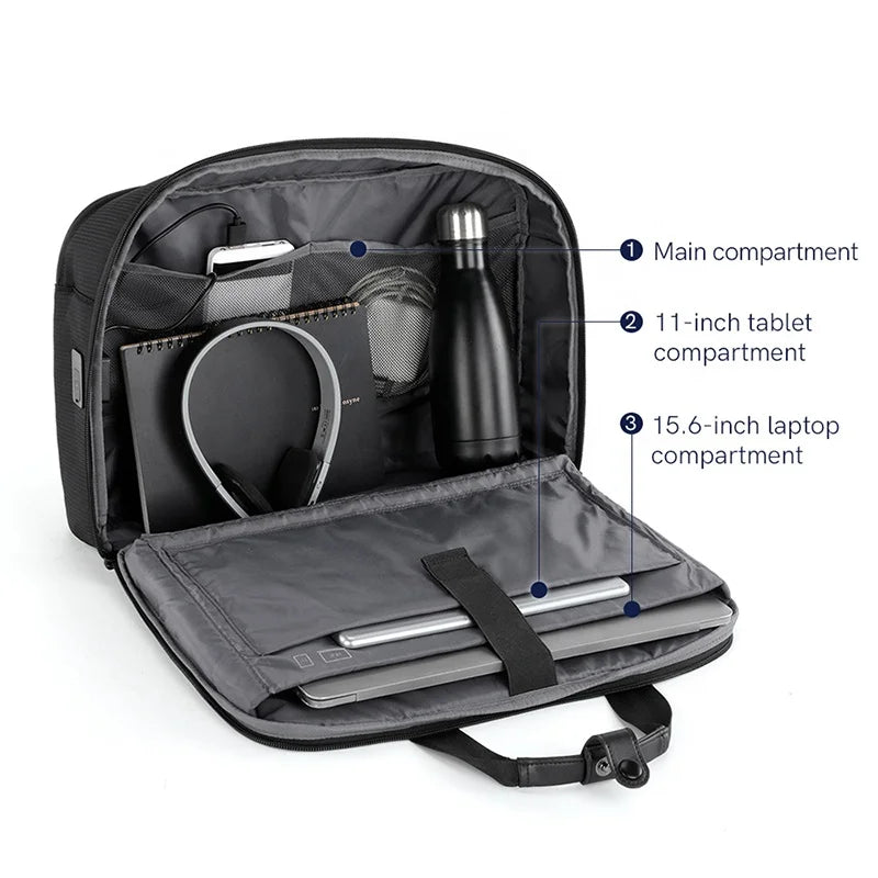 Kingsons men's USB charging laptop backpack — lifestyle shot