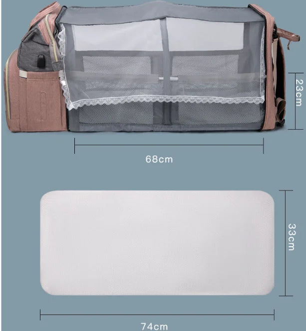 Amethyst diaper backpack compartments