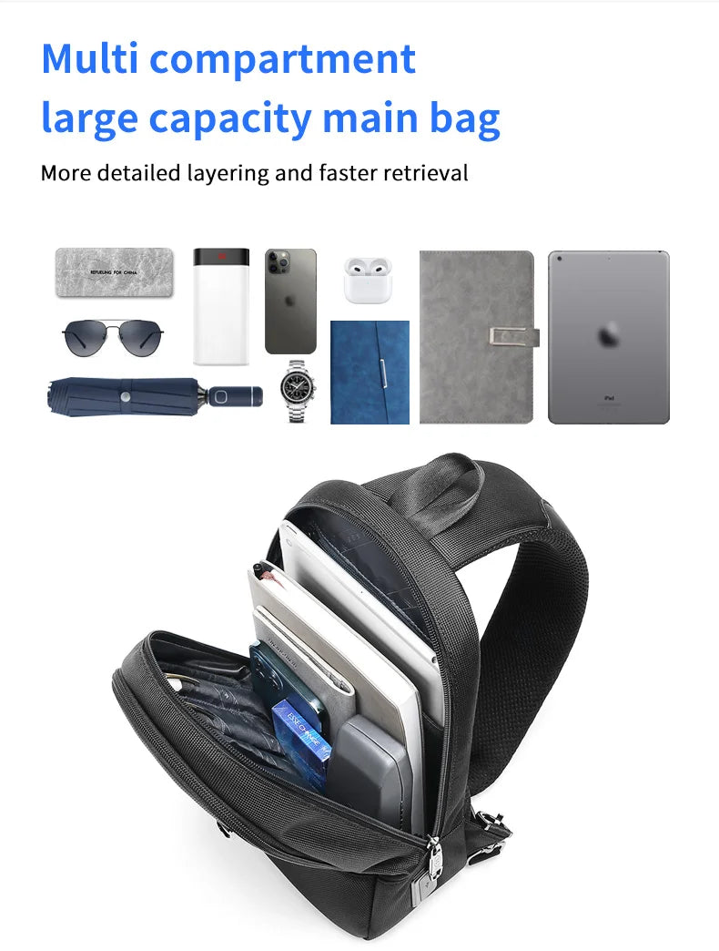 Mingao 1048 USB Waterproof Crossbody Sling Bag - detail 5