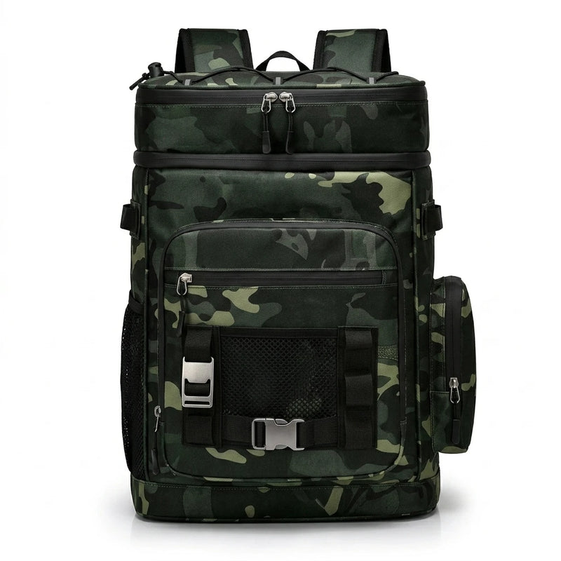 Keman KMA675-1 30L Camo Camping Cooler Backpack - Detail View