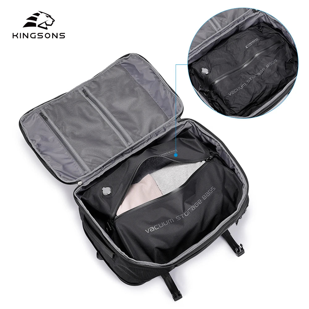 Kingsons waterproof travel backpack — interior compartment