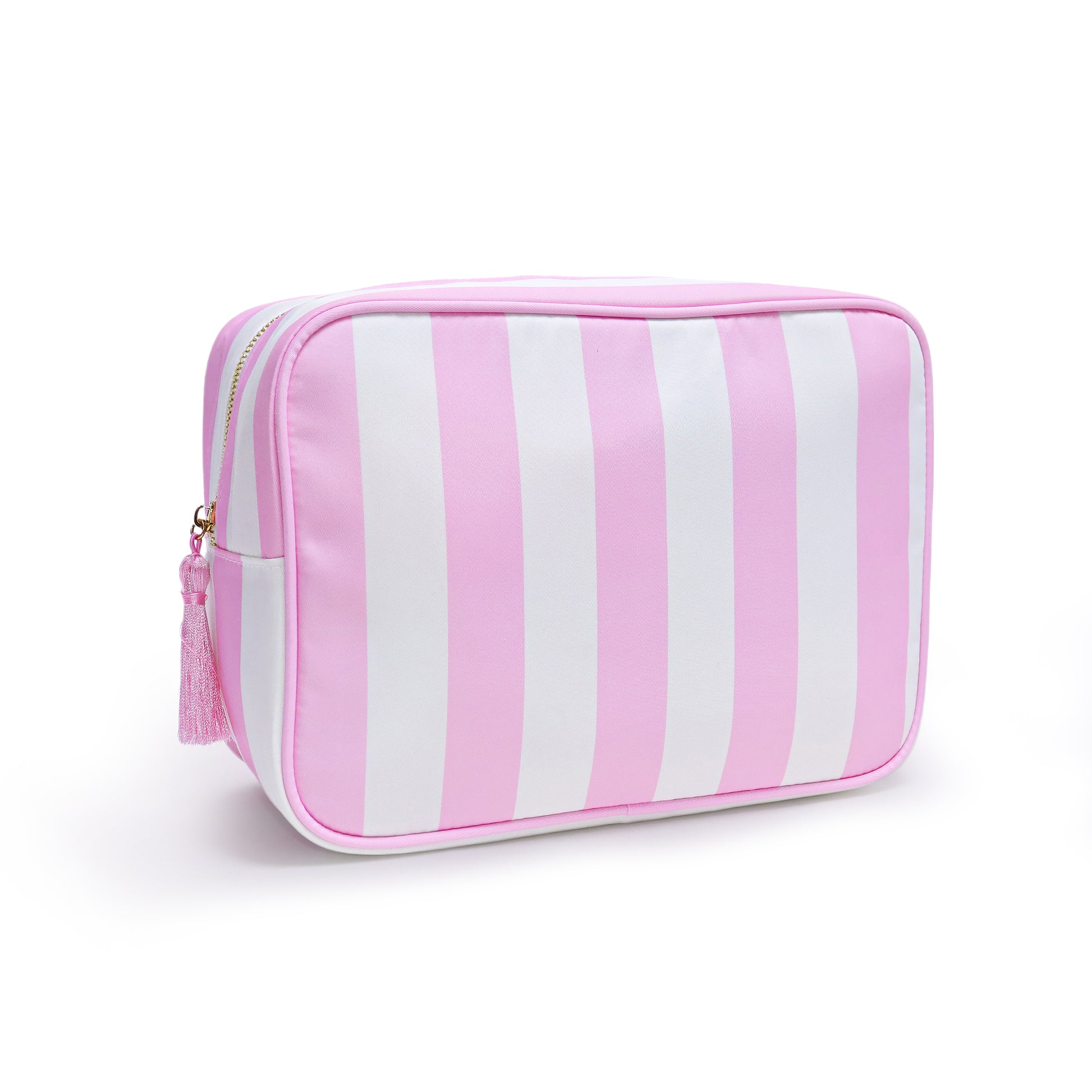 Backper Alcyone XL Striped Mahjong & Cosmetic Pouch — Pink