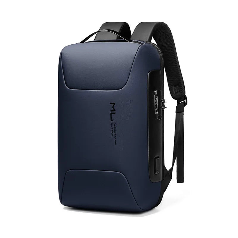 Mingao 22086 Anti-Theft USB College Laptop Backpack - Blue