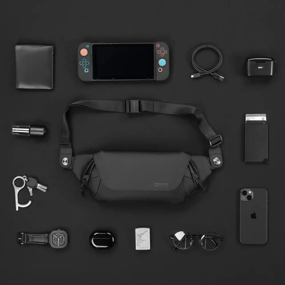 Kingsons men's waterproof messenger bag — interior compartment
