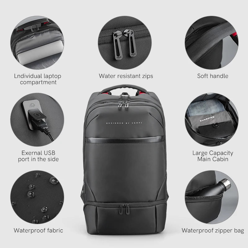 Kingsons USB charging travel backpack — lifestyle shot