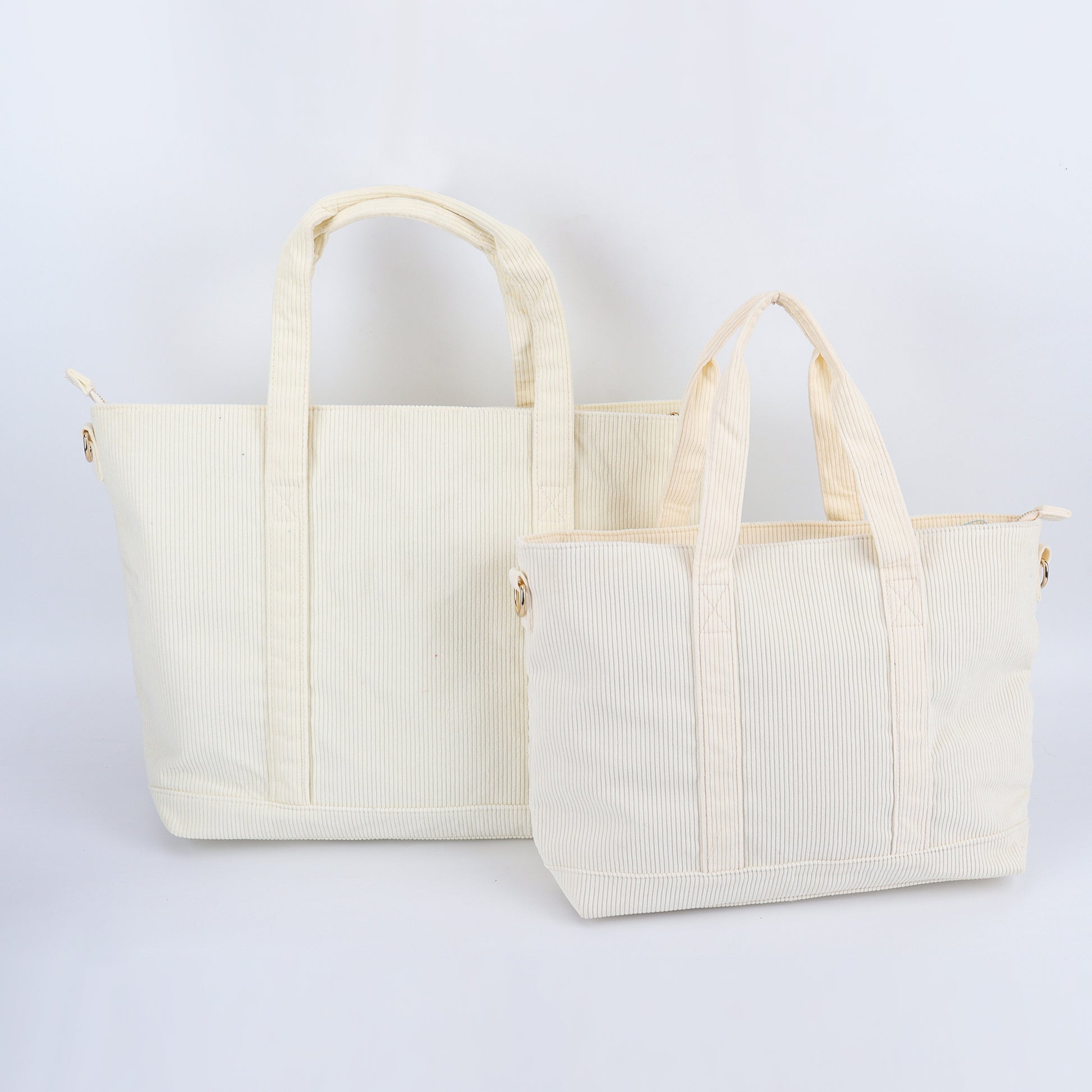 Backper Crux Corduroy Shoulder Tote — Large Beige