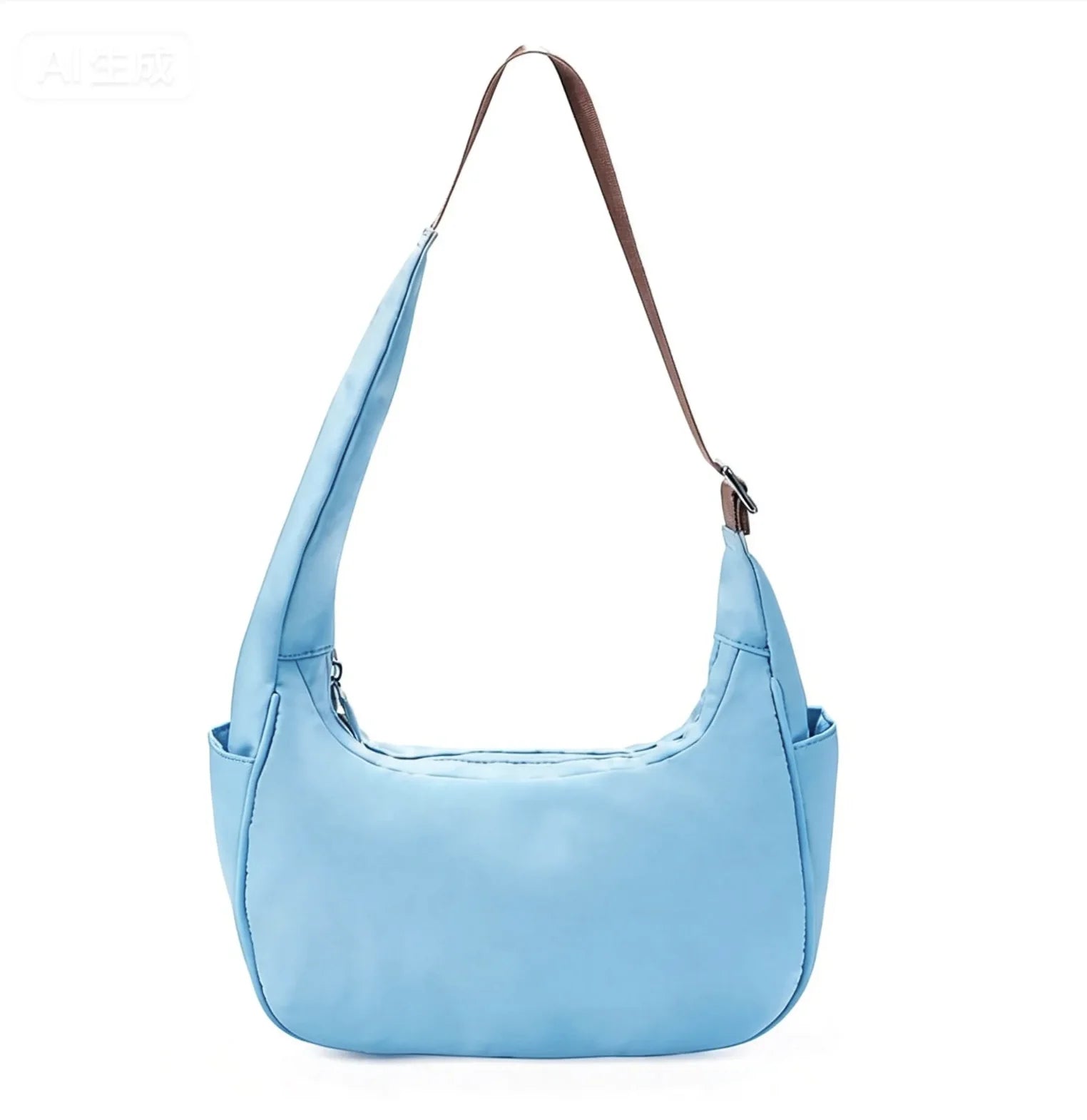 Backper Hercules Leopard Crossbody Tote — Sky Blue