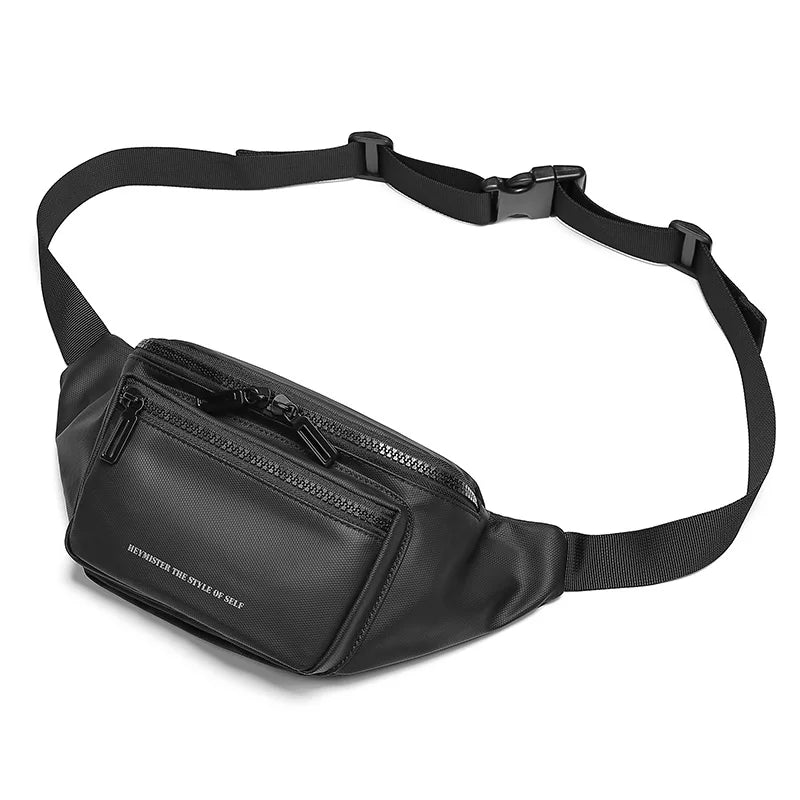 Mingao 1336-2 Waterproof Sports Waist Bag for Men - Black