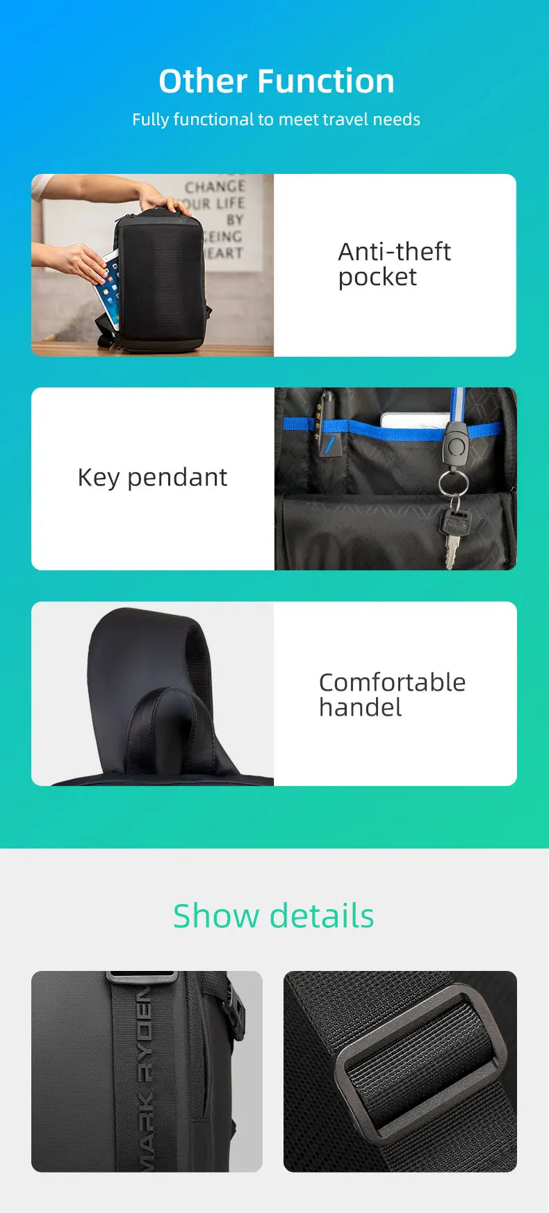 Mark Ryden Triton MR7633 Waterproof Oxford Chest Bag