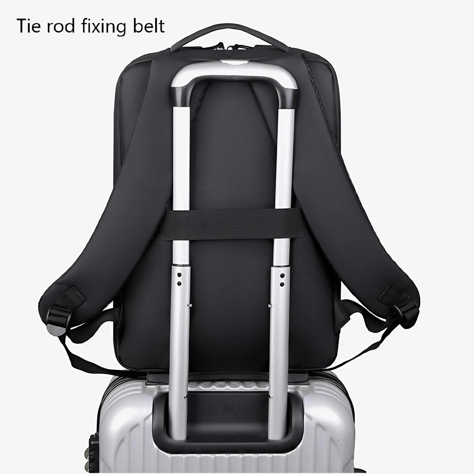 Laptop backpack USB charging port detail