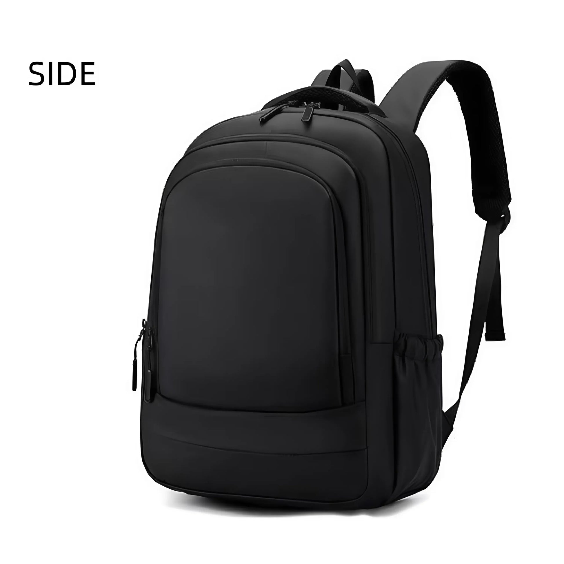 Business travel backpack back panel and straps