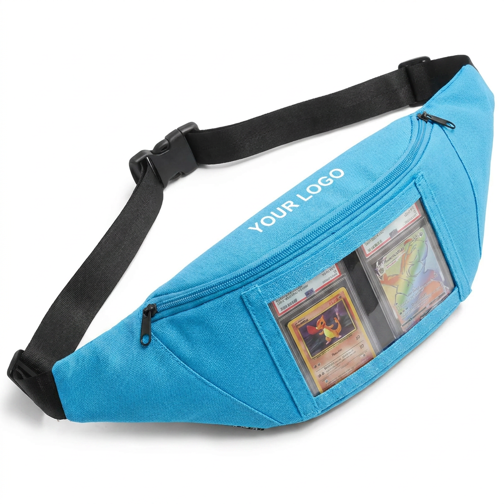 Backper Auriga Clear-Window Graded Card Display Bag — Sky Blue