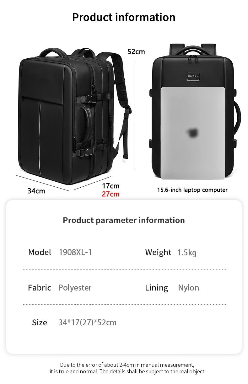 Mingao 1908XL-1 Multifunctional Waterproof Travel Laptop Backpack - detail 1
