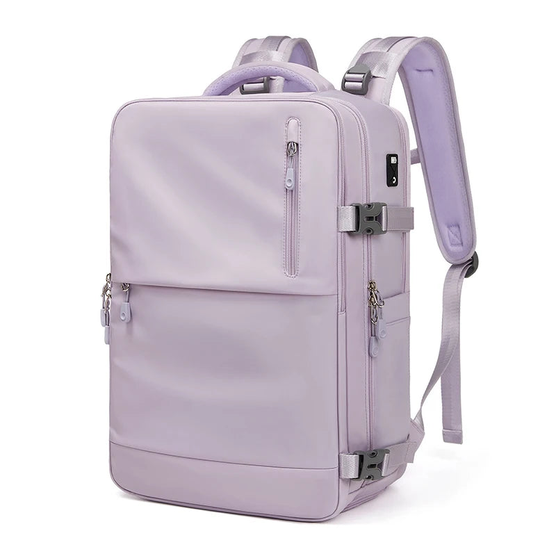 Mingao 231048 Fashion Travel Laptop Backpack with Shoe Compartment - Purple