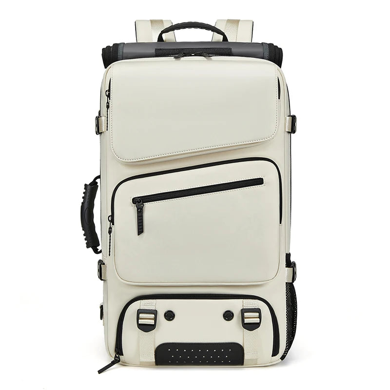Mingao 221020 Expandable Anti-Theft USB Travel Backpack - Beige 290 Nylon