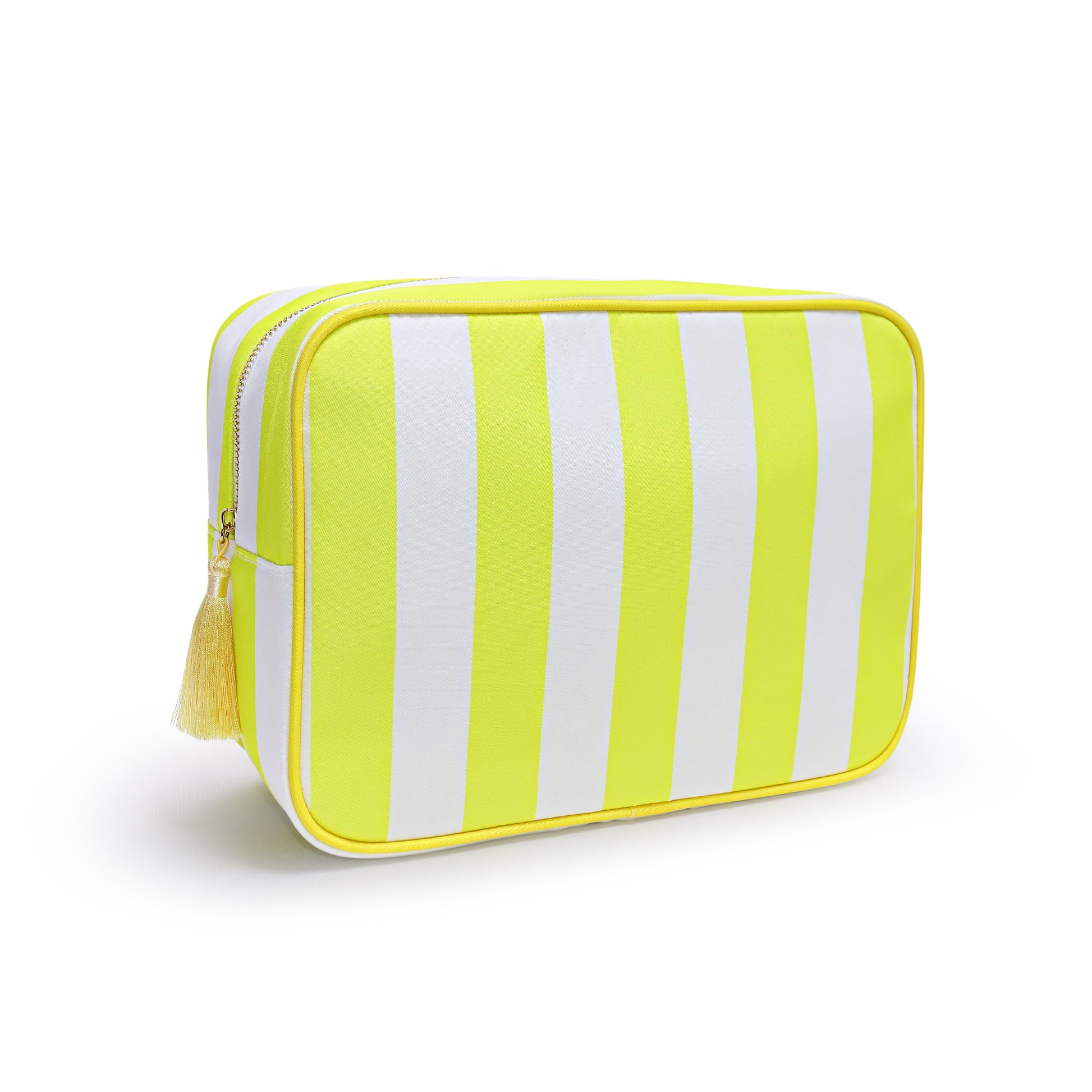 Backper Alcyone XL Striped Mahjong & Cosmetic Pouch — Yellow