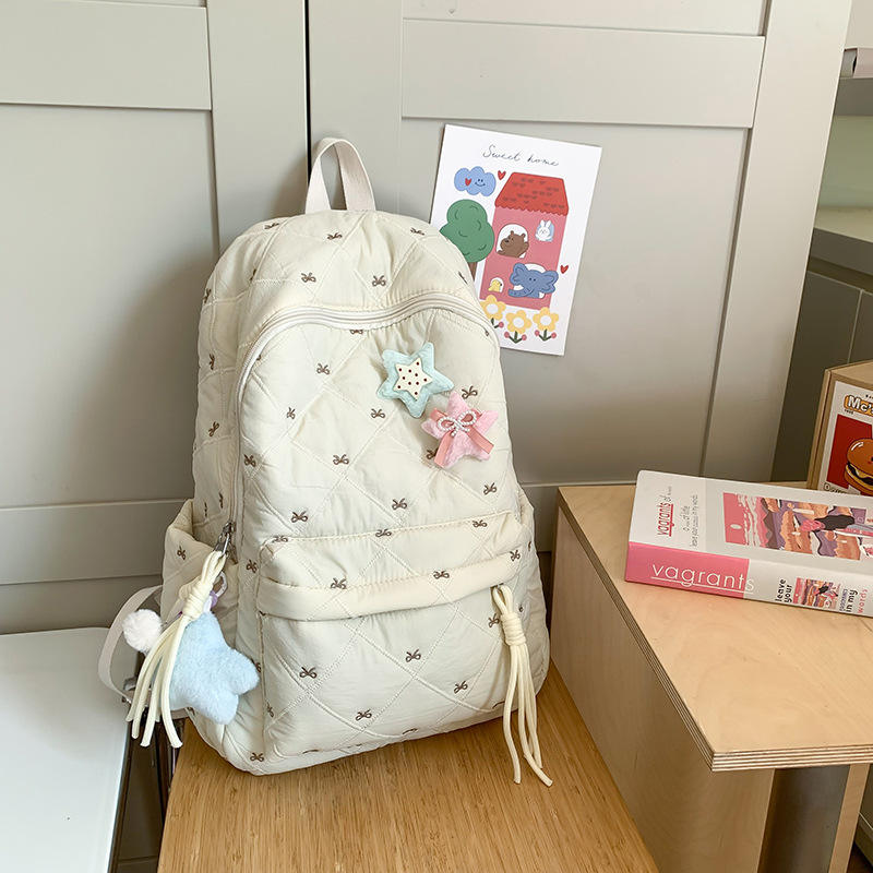 Agate SJ82290SCH hip-hop nylon backpack charm detail