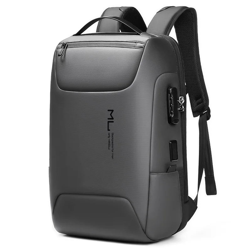 Mingao 22087 Anti-Theft USB College Laptop Backpack - Grey