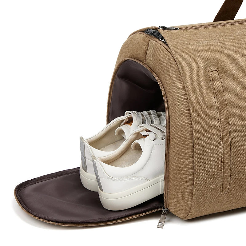 Mingao 209-1 Canvas Travel Duffle Bag with Shoe Compartment